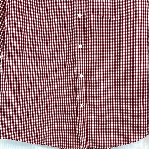 Men’s Red and White Gingham Long Sleeve Izod Button Front Shirt / Large - Picture 3 of 12
